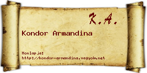 Kondor Armandina névjegykártya